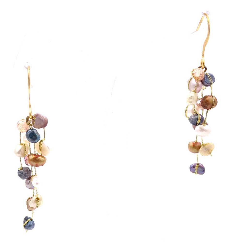 Champagne Cultured Pearl & Crystal Earrings